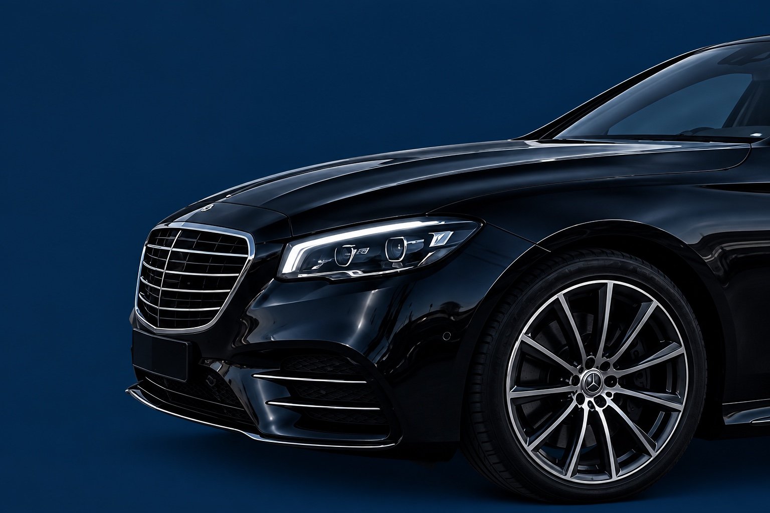 Black saloon illustrating a comfortable private transfer