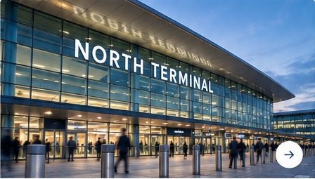 Airport terminal arrival scene